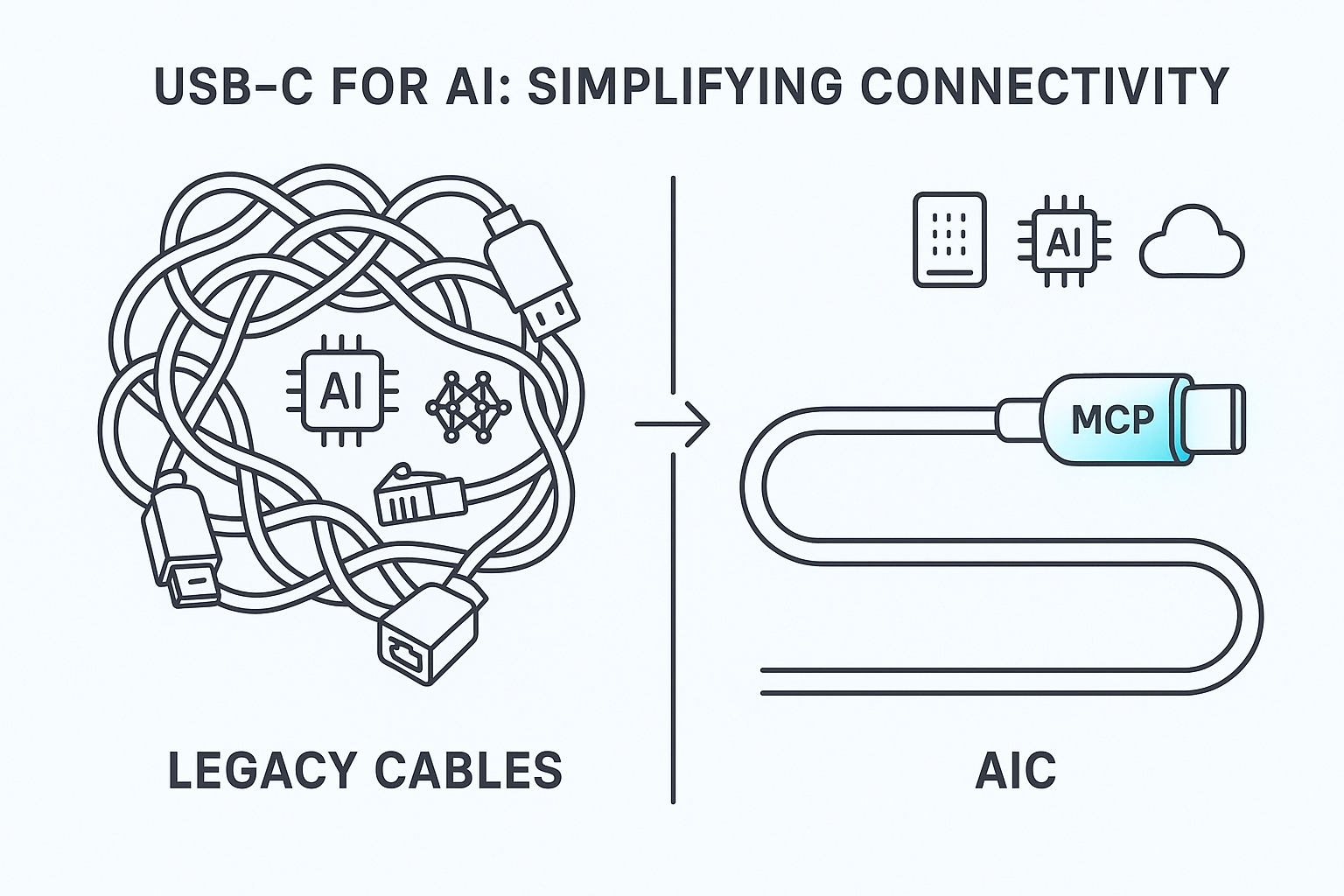 概念图 - MCP 如同 AI 的 USB-C